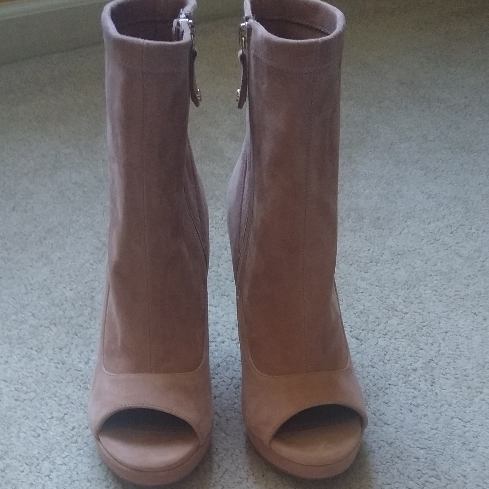 High heel peep toe booties